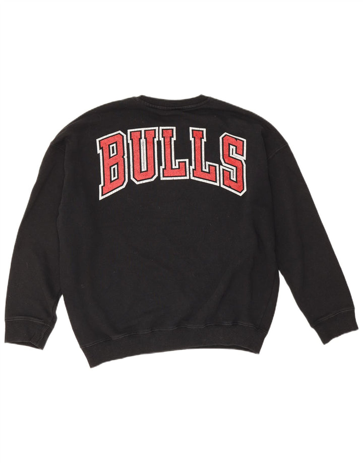 Felpa oversize grafica da uomo dei Chicago Bulls NBA, piccola nera