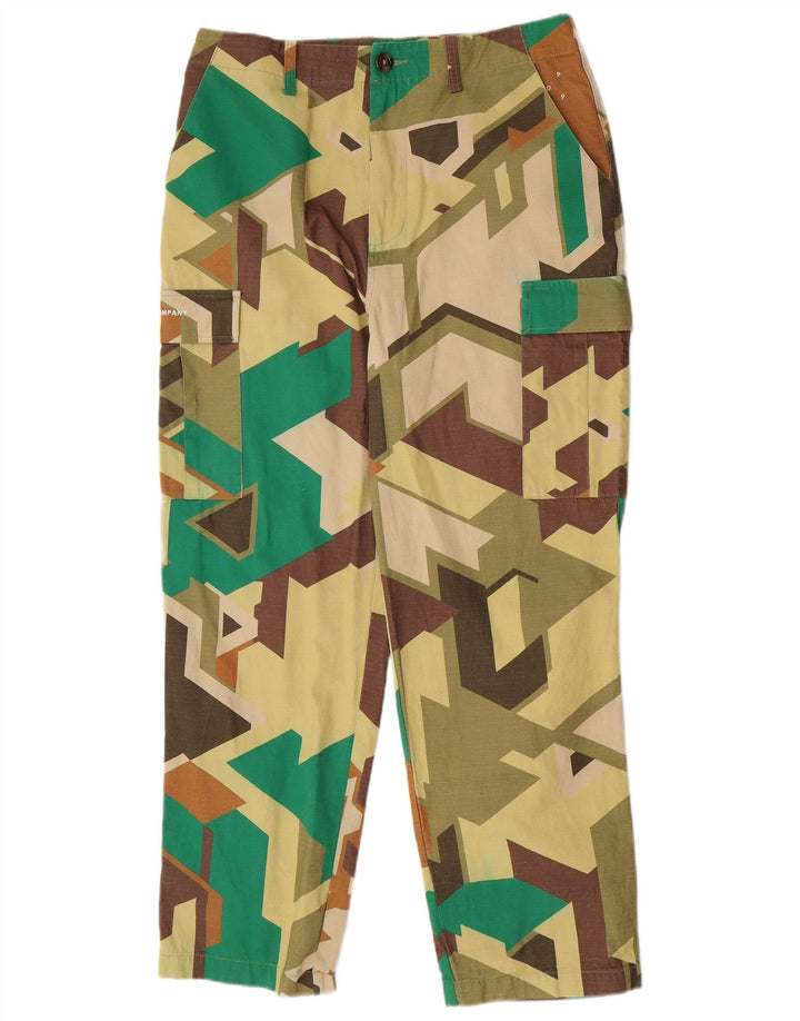 Pantaloni cargo vintage da uomo medi W32 L28 in cotone geometrico multicolore