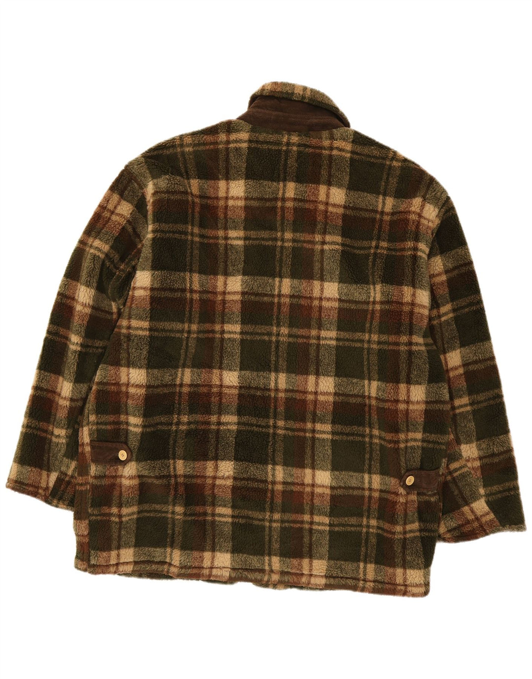 Giacca in pile da uomo Bailo UK 42 XL Poliestere a quadri verdi