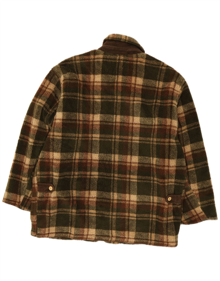 Giacca in pile da uomo Bailo UK 42 XL Poliestere a quadri verdi