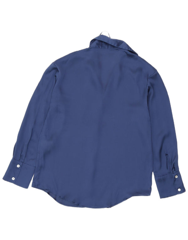 Camicetta camicia oversize da donna Zara UK 6 XS poliestere blu