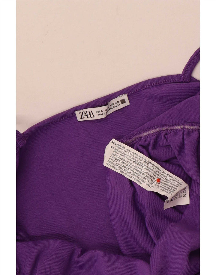 Canotta da donna Zara UK 14 grande cotone viola