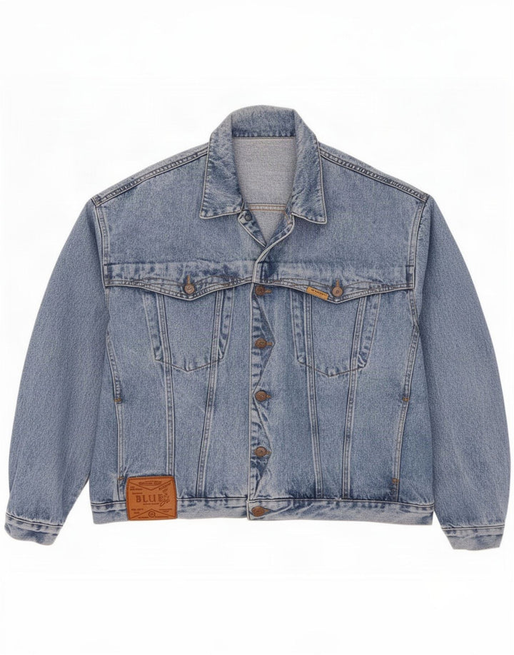 Giacca di jeans vintage da uomo UK 40 grande blu