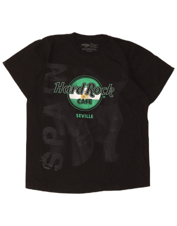 T-shirt grafica da donna Hard Rock Cafe Seville Top UK 14 cotone nero medio