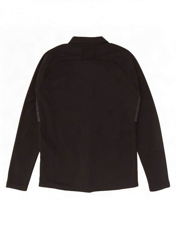 Top della tuta da ginnastica Nike Dri Fit con collo e zip da uomo, piccolo, color block nero