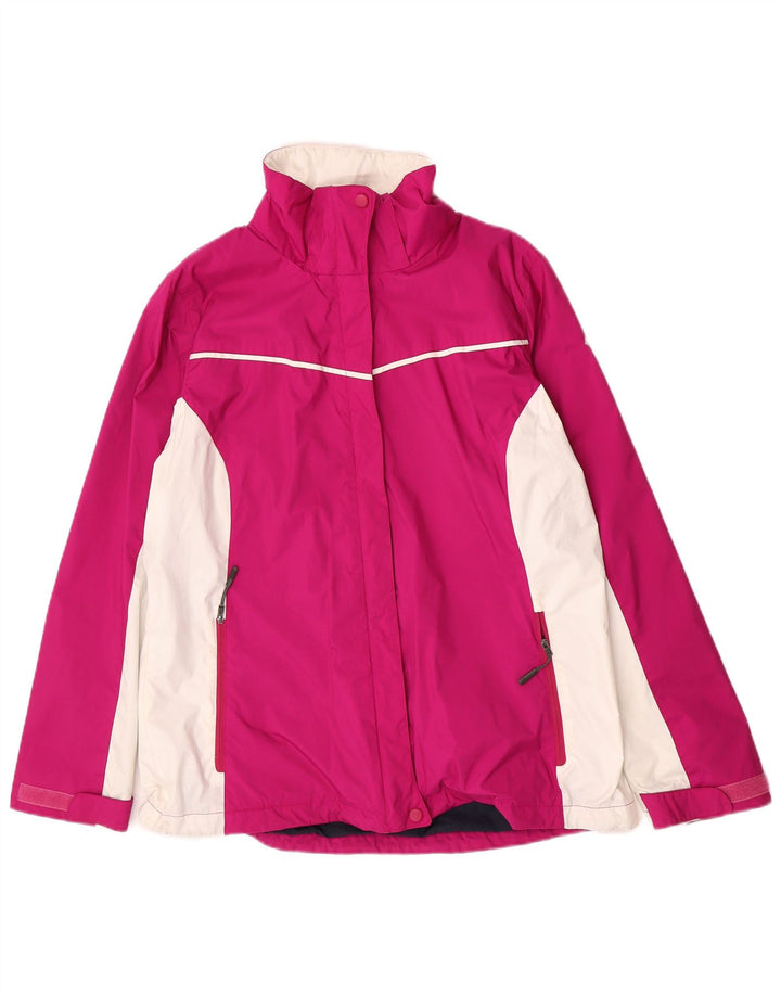 Giacca antipioggia Columbia Interchange da donna UK 16 grande nylon color block rosa