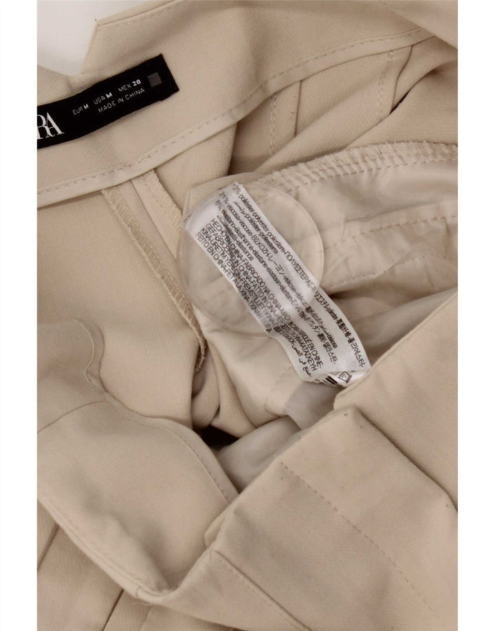 Pantaloni da abito affusolati da donna Zara medi W28 L26 poliestere bianco sporco