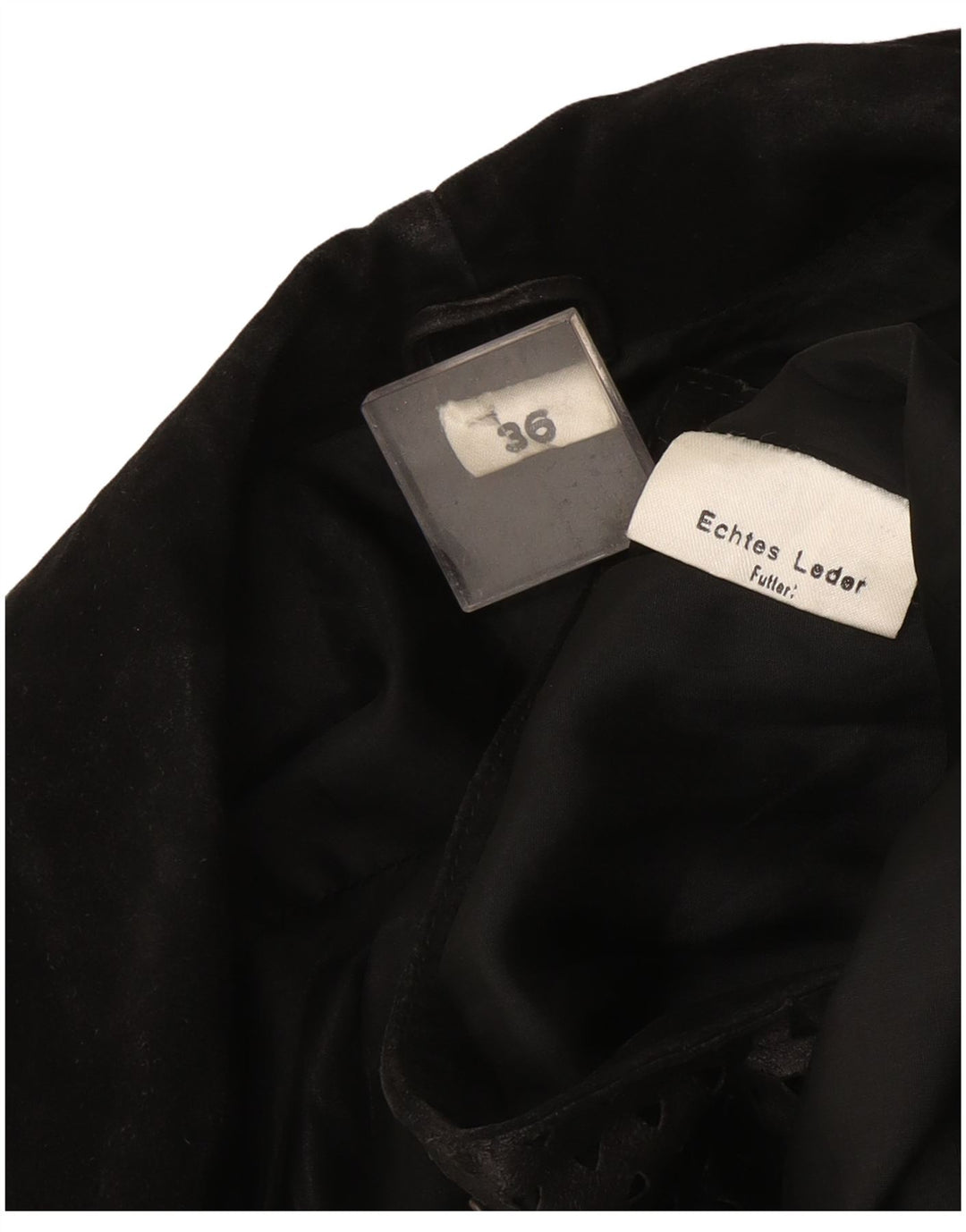 Cappotto in pelle vintage da donna EU 36 XS in pelle nera