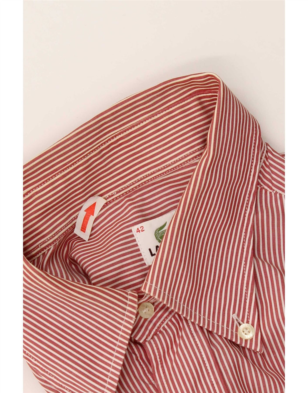 Camicia da uomo Lacoste taglia 42 grande cotone a righe rosse