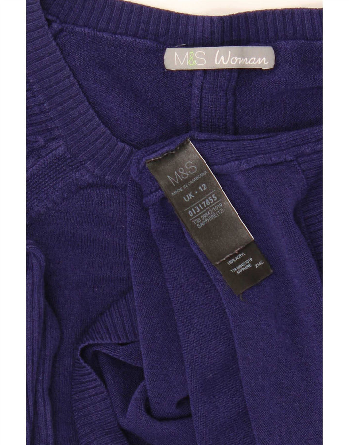 Maglione maglione con scollo a barca da donna Marks & Spencer UK 12 medio blu navy