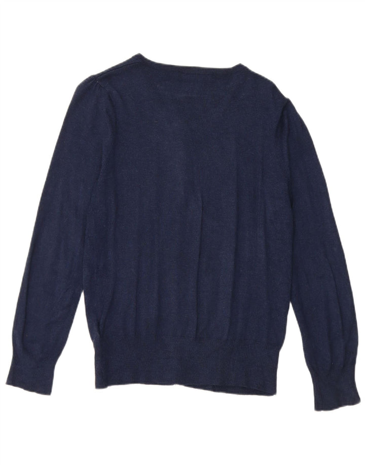 Maglione cardigan da donna Marks & Spencer UK 12 Viscosa blu navy medio