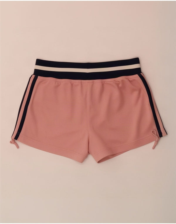 Pantaloncini sportivi da donna Adidas UK 12 poliestere color block rosa medio