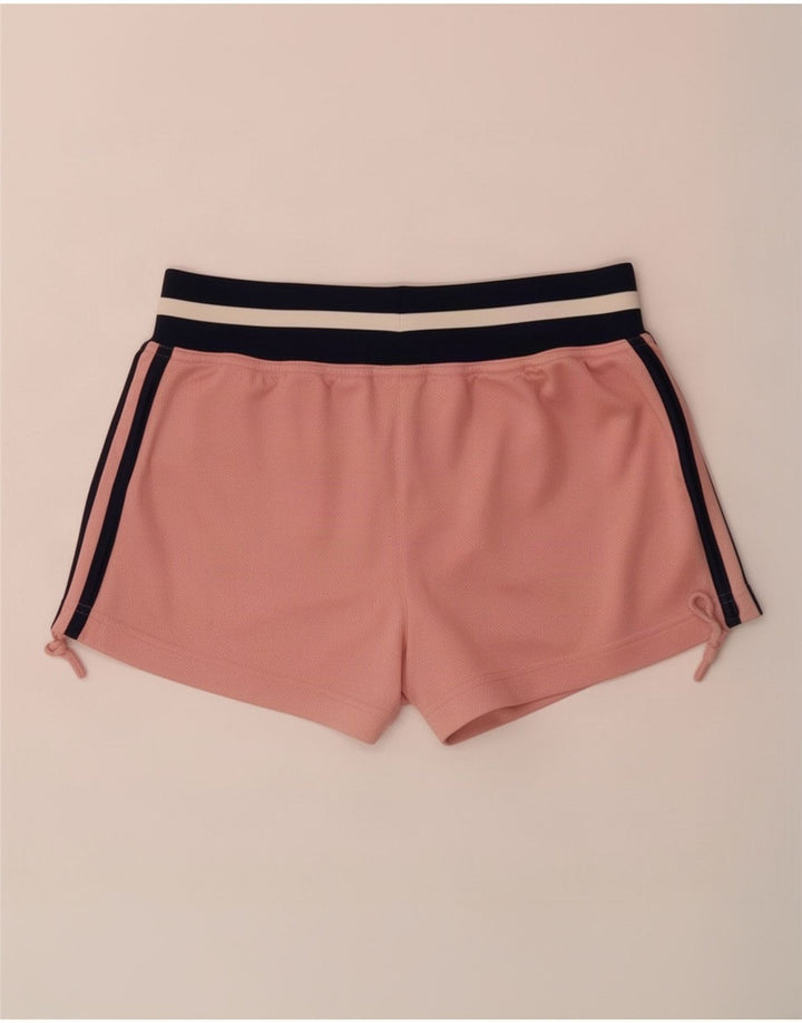 Pantaloncini sportivi da donna Adidas UK 12 poliestere color block rosa medio