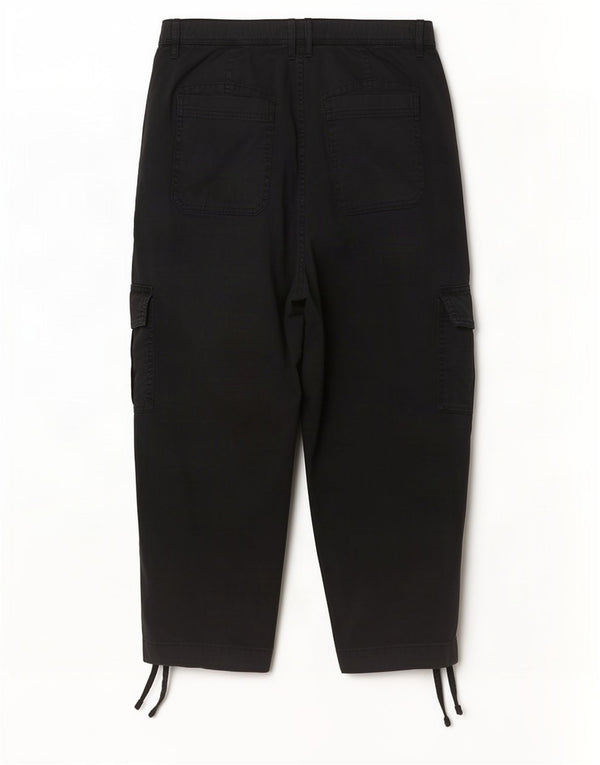 Pantaloni cargo a vita alta da donna Marks & Spencer UK 14 Large W32 L22 neri