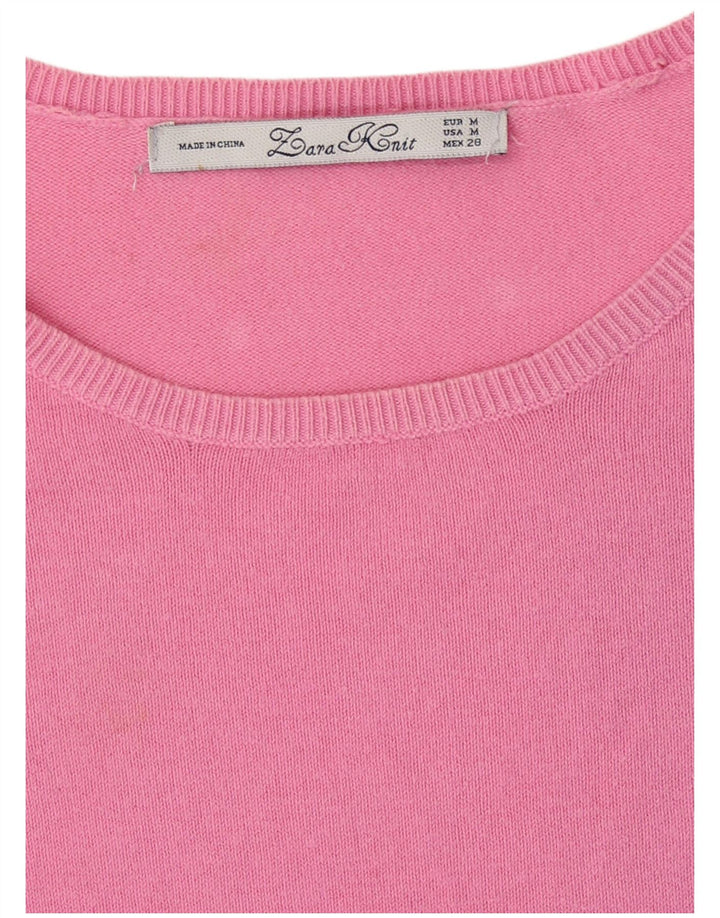 Maglione maglione girocollo oversize da donna Zara UK 14 Rosa medio