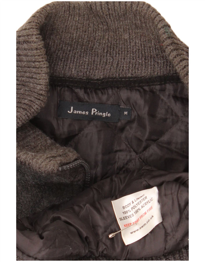 Giacca in pile da uomo con vestibilità regolare con zip James Pringle UK 38 Grigio medio
