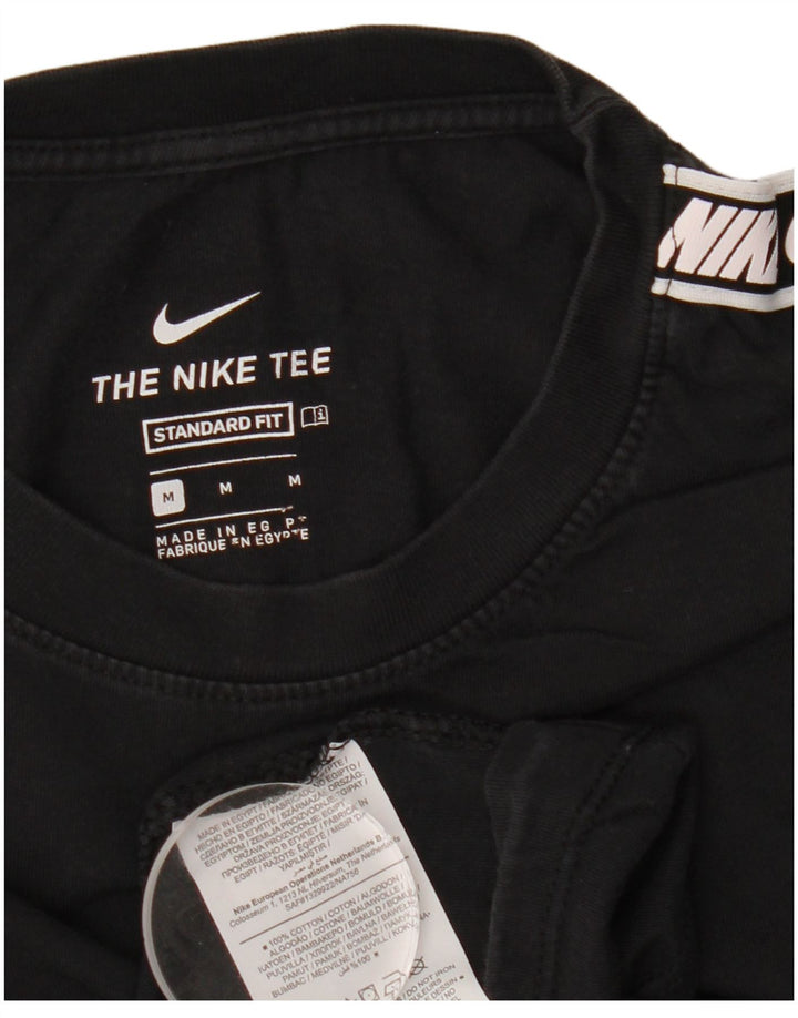 NIKE T-shirt grafica da uomo con vestibilità standard, top in cotone nero medio