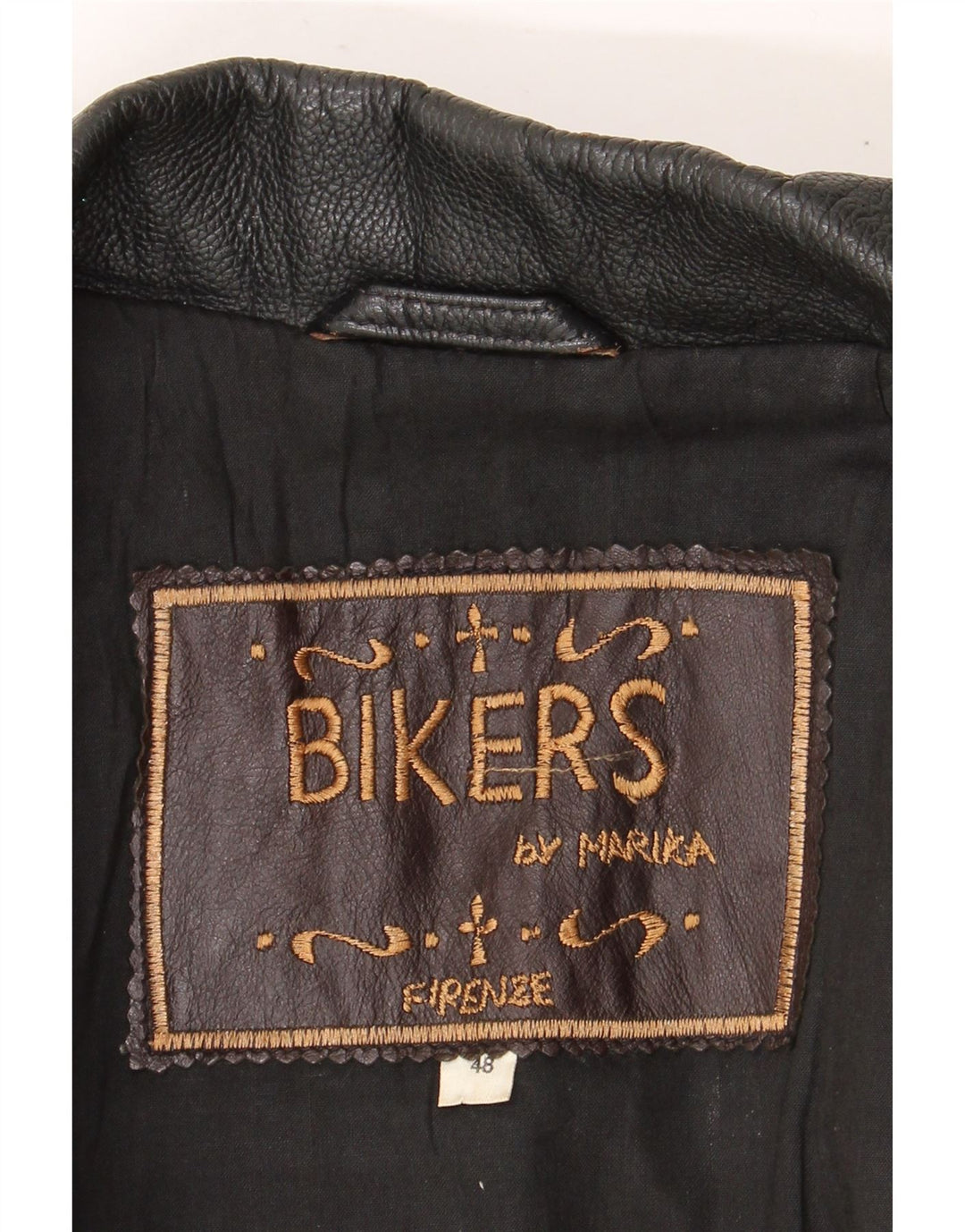 Giacca da motociclista in pelle da uomo Marika IT 48 Pelle marrone medio