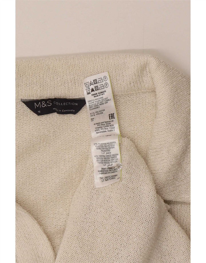Polo da donna Marks & Spencer UK 16 grande poliestere bianco sporco