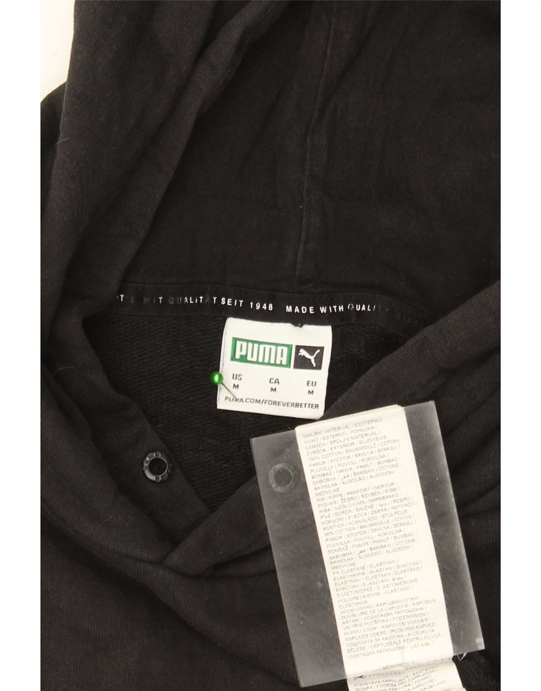 Felpa con cappuccio grafica da uomo Puma, cotone medio nero