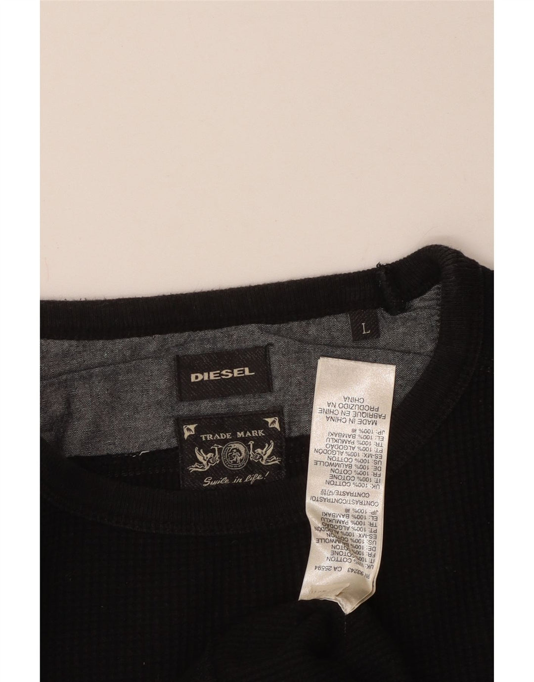 DIESEL Felpa da uomo Maglione grande in cotone nero