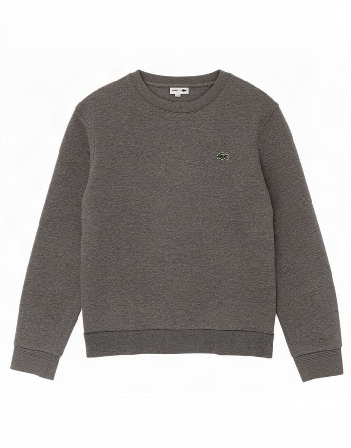 Felpa da uomo Lacoste maglione taglia 4 cotone grigio medio