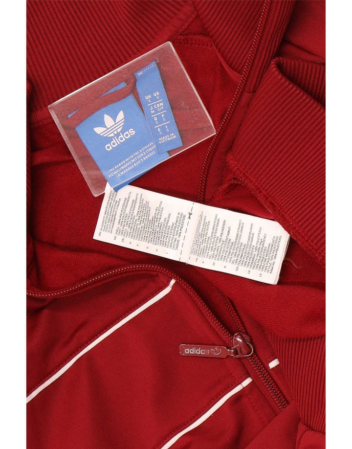 Giacca da ginnastica da uomo Adidas piccola bordeaux in poliestere