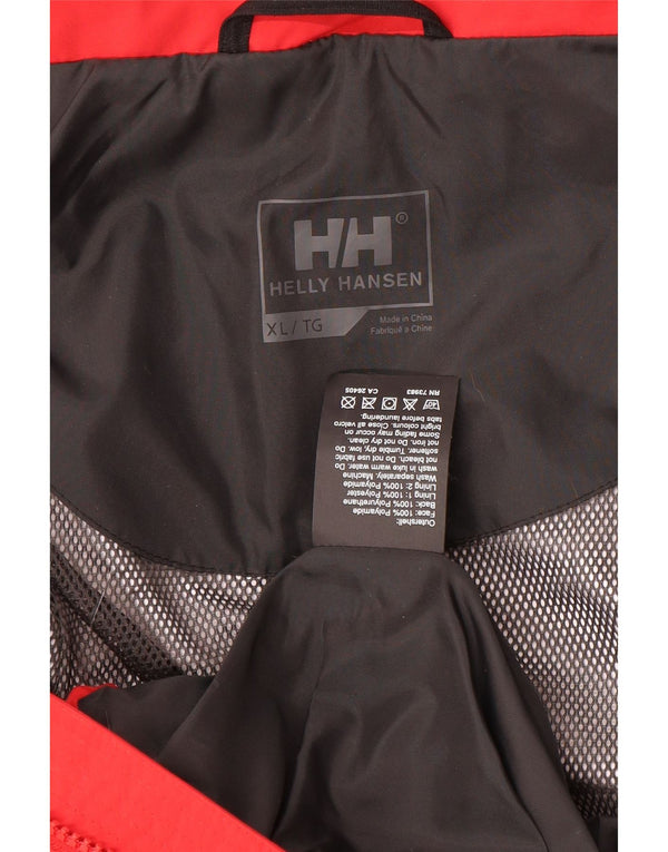 Giacca antipioggia da uomo con cappuccio Helly Hansen UK 42 XL rosso poliammide