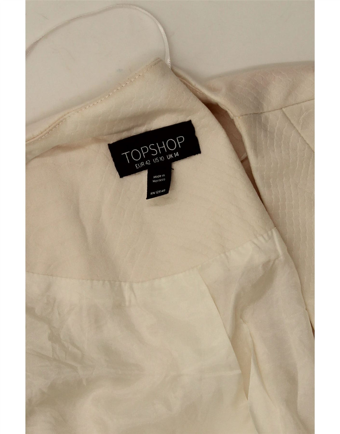 Giacca blazer aperta da donna Topshop UK 14 grande stampa animalier bianco sporco