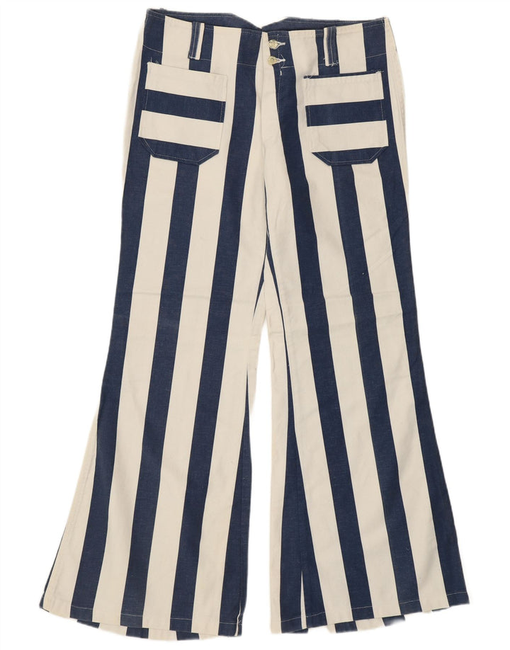 Pantaloni casual a vita alta da donna VINTAGE IT 48 XL W34 L31 Blu retrò