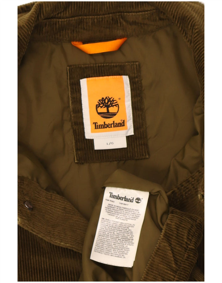 Giacca da uomo in velluto a coste Timberland UK 40 grande cotone kaki