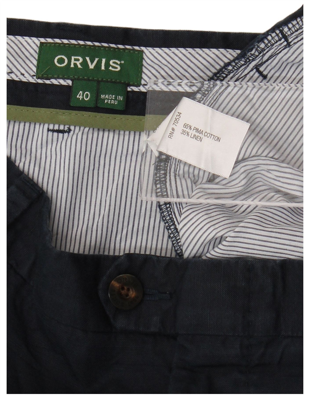 Pantaloncini chino da uomo ORVIS W40 XL in cotone blu navy