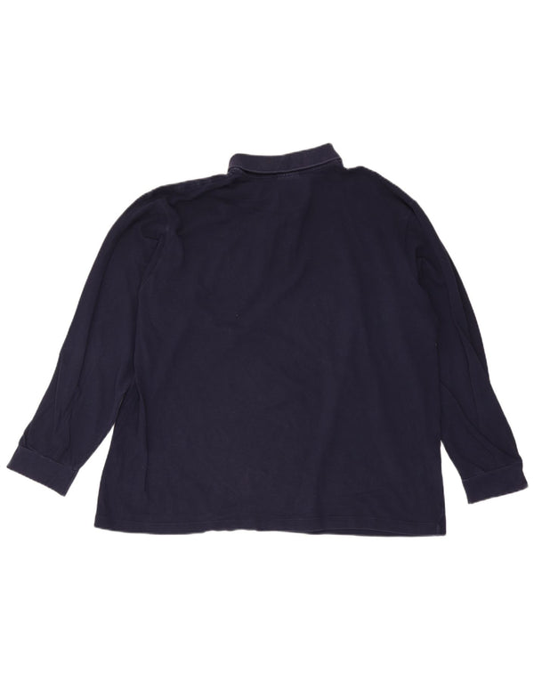 Polo da uomo a maniche lunghe Lacoste taglia 8 3XL cotone blu navy