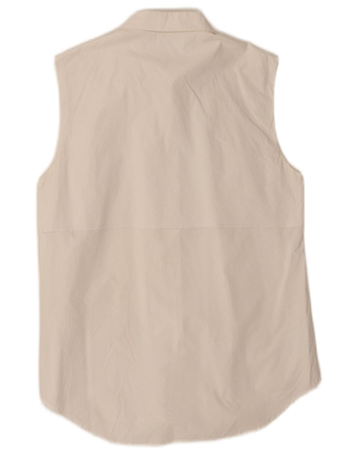 CHEAP MONDAY Womens Sleeveless Shirt UK 10 Small White Cotton