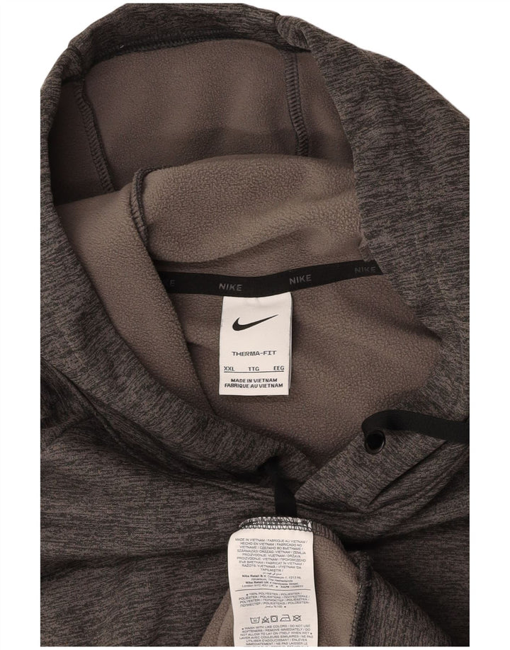 Felpa con cappuccio Therma-Fit da uomo NIKE 2XL poliestere grigio