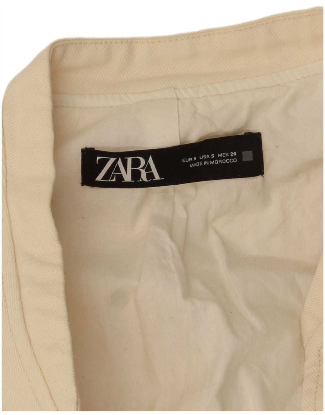 Giubbotto bomber corto da donna Zara UK 10 piccolo bianco sporco
