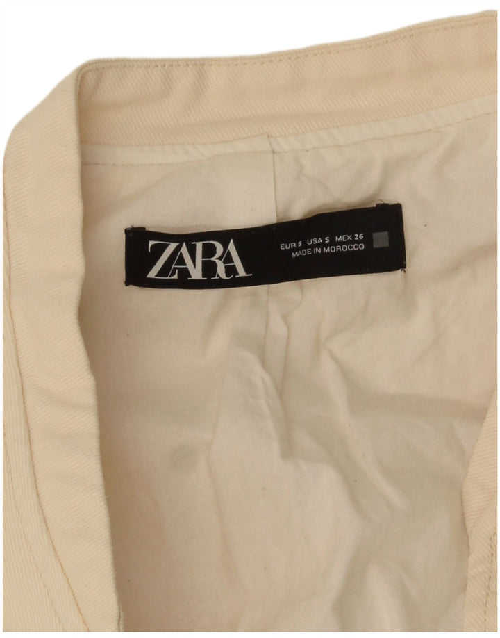 Giubbotto bomber corto da donna Zara UK 10 piccolo bianco sporco