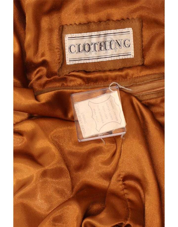 Giubbotto bomber in pelle scamosciata da uomo VINTAGE UK 42 XL in pelle marrone