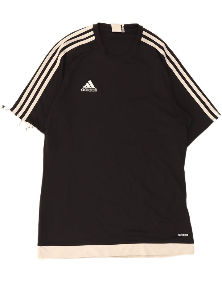 T-shirt Adidas Climalite da uomo Top in poliestere color block medio nero