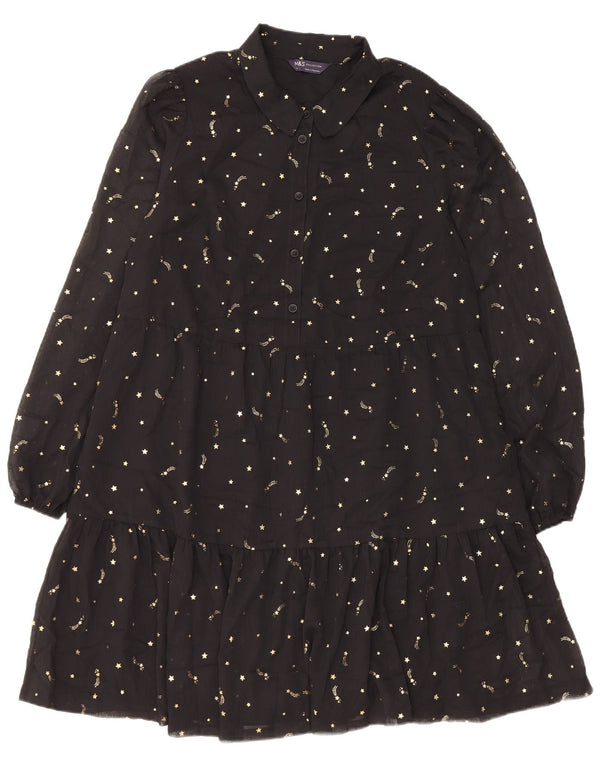 Abito a strati da donna Marks & Spencer con motivo astratto UK 14 medio nero