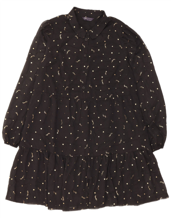 Abito a strati da donna Marks & Spencer con motivo astratto UK 14 medio nero