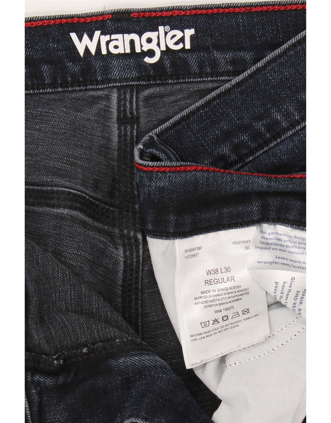 Jeans dritti regolari da uomo Wrangler W38 L30 cotone blu navy