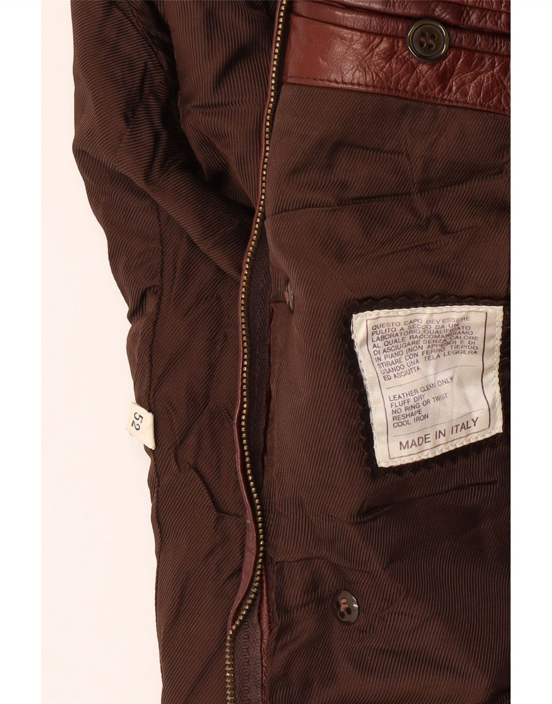 Cappotto in pelle da donna VINTAGE IT 52 2XL Pelle marrone