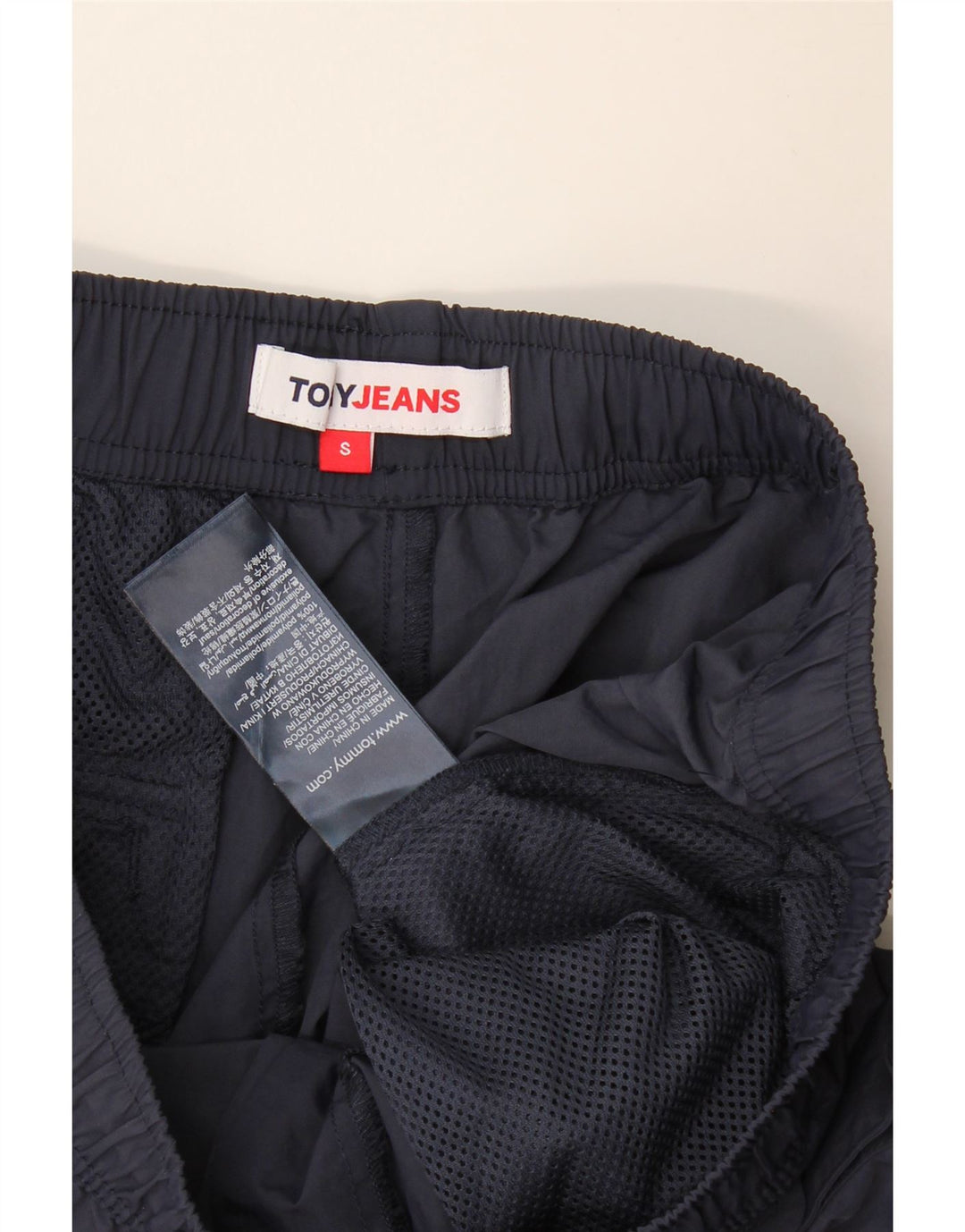 Pantaloncini da bagno grafici da uomo Tommy Hilfiger piccoli blu navy in poliammide