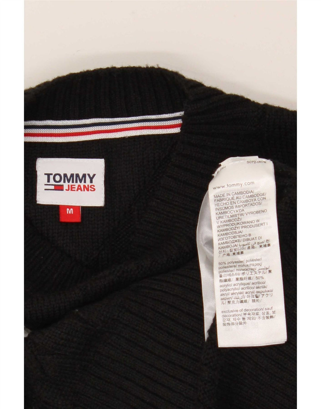 Maglione maglione girocollo con grafica da donna Tommy Hilfiger UK 12 medio nero