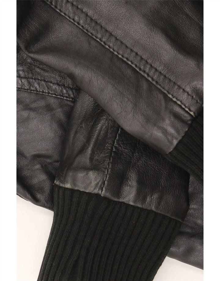 Giacca in pelle da donna Object UK 10 piccola in pelle nera