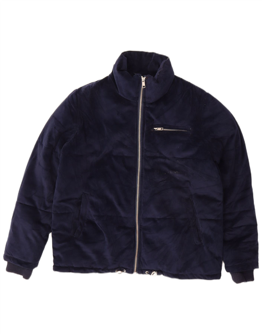 Giacca imbottita oversize in velluto da donna Marks & Spencer UK 10 Small Blu Navy
