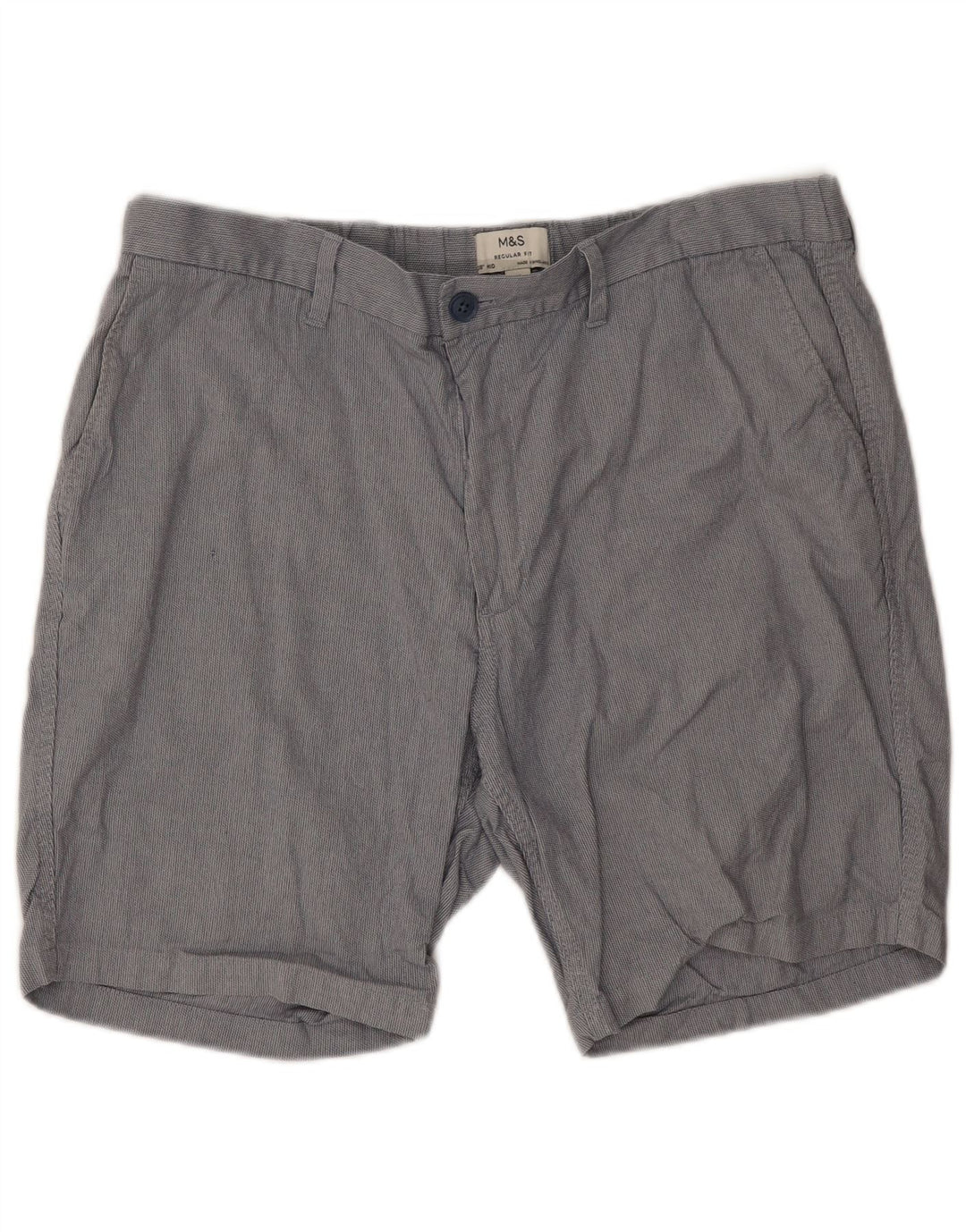 MARKS & SPENCER Pantaloncini chino vestibilità regolare da uomo W38 XL Poliestere grigio