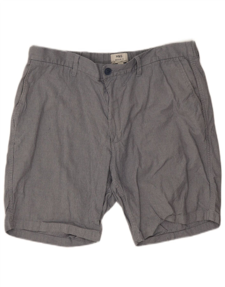 MARKS & SPENCER Pantaloncini chino vestibilità regolare da uomo W38 XL Poliestere grigio