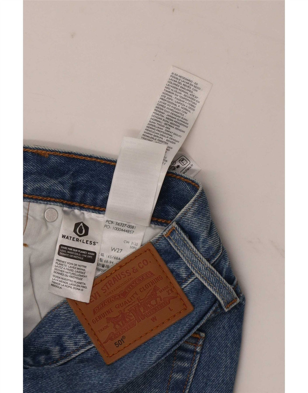 Pantaloncini Levi's da donna 501 in denim invecchiato W27 piccolo cotone blu